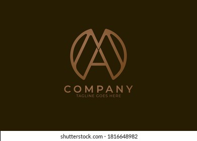 Abstract initial letter M and A logo,usable for branding and business logos, Flat Logo Design Template, vector illustration