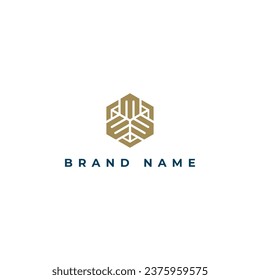Resumen del diseño del logotipo M o MM de la letra inicial sobre el fondo de lujo. Letra M concepto de logotipo de letra con iniciales en monograma. Diseño de iconos de letras blancas elegantes y profesionales en un fondo blanco.