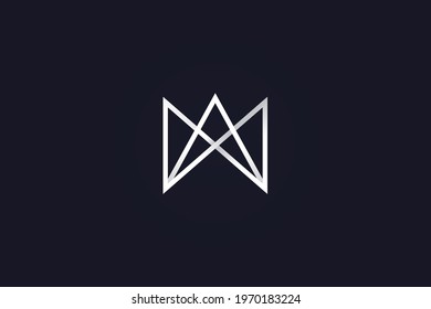 Abstract Initial Letter M or MW Logo with Crown Concept. Letter MW Logo Design Template. Usable for Business and Technology Logos