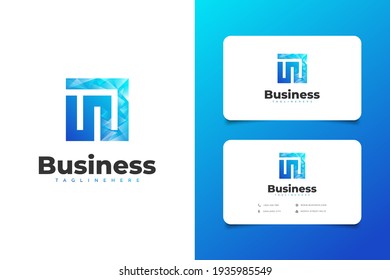 Resumen de la letra inicial M o N Logo con el concepto moderno en degradado azul. Usable para Logos de Negocios y Tecnología. Plantilla moderna de diseño de logotipos