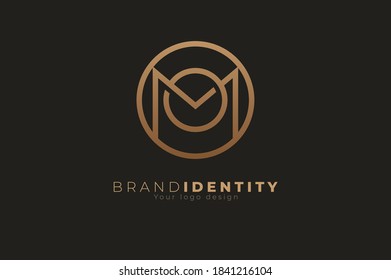 Abstract initial letter M and O logo, usable for branding and business logos, Flat Logo Design Template, vector illustration