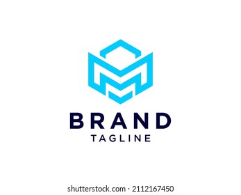 Abstract Initial Letter M or VM Logo. Gold Shape Origami Style isolated on White Background. Usable for Business and Education Logos. Flat Vector Logo Design Template Element.