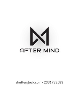 Abstract initial letter AM or MA in black color isolated on white background. AM A M White Letter Logo Design with Black Square Vector Illustration Template applied for clothing company logo design