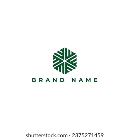 Abstract initial letter AM or MA monogram hexagon shape logo in green color isolated on a white background. Letter AM logo applied for Modern Real Estate Business logo design inspiration template