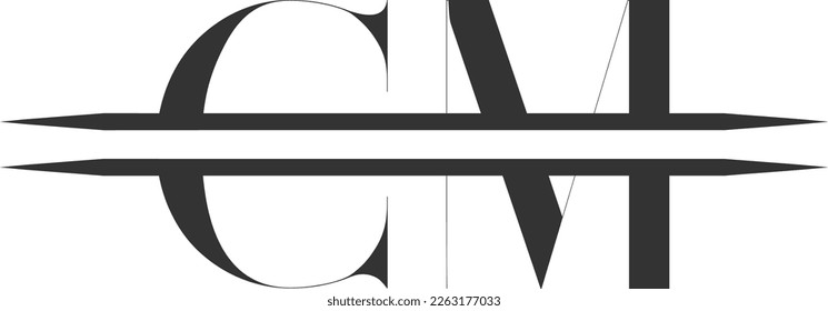Abstract initial letter MC or CM logo in blue color isolated in white background applied for document service provider logo also suitable for the brands or companies have initial name CM or MC.