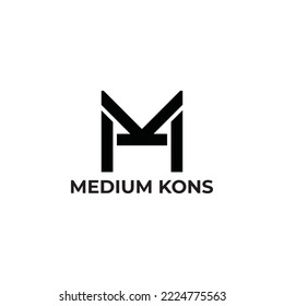 Abstract initial letter MK or KM logo in black color isolated in white background applied for architectural logo also suitable for the brands or companies have initial name KM or MK.