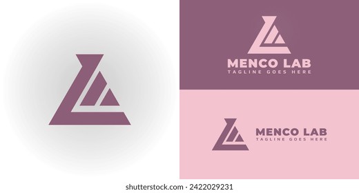 Abstract initial letter ML or LM logo in pink color isolated in white and soft pink background applied for social media agency logo also suitable for the brands or companies have initial name ML or LM