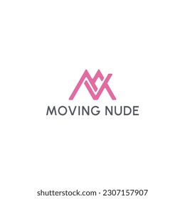 Abstract initial letter MN or NM logo in pink color isolated in white background. mn m n letter alphabet text pink purple dots creative company logo vector icon design template.