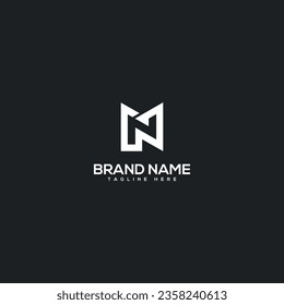 Abstract initial letter MN NM logo design template - vector.