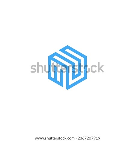 Abstract initial letter MU or UM logo