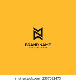 Resumen de la letra inicial Modelo de diseño del logotipo de MW WM - vector.