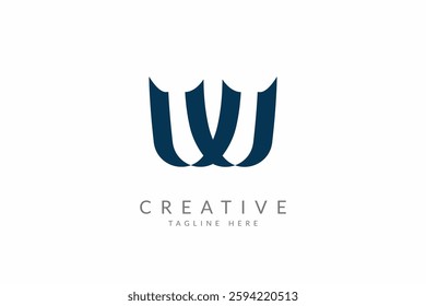 Abstract initial letter MW WM logo design template 