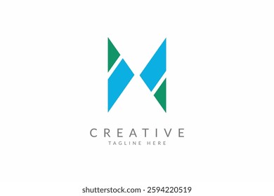 Abstract initial letter MW WM logo design template 