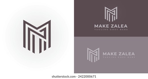 abstract initial letter MZ or ZM logo in brown color isolated in white and brown background applied for clothing brand logo also suitable for the brands or companies that have an initial name ZM or MZ