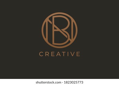 Abstract initial letter N and B logo,usable for branding and business logos, Flat Logo Design Template, vector illustration