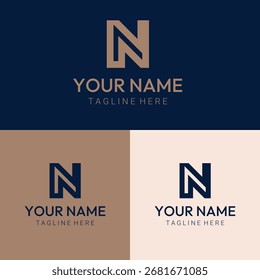 Letra inicial abstrata N design