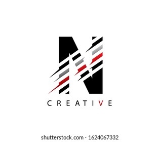 Abstract Initial Letter N Fast Technology logo icon vector design concept.