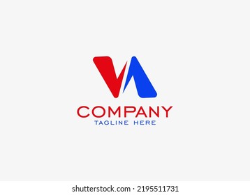 Abstract Initial Letter N or LA Logo. Red and Blue Geometric Shapes Letter N or LA. Suitable For Technology, Business and Branding Logos. Flat Design Vector Template Elements