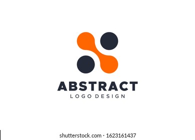 Abstract Initial Letter N Logo. Dot Liquid Connection Technology. Flat Vector Logo Design Template Element