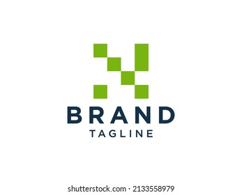 Resumen De La Letra Inicial N Logo. Esquema cuadrado aislado en fondo blanco. Elemento de plantilla de diseño de logotipo de vectores planos.