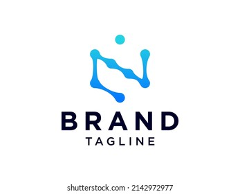 Abstract Initial Letter N Logo. Blue  Geometric Shape Origami Style isolated on White Background. Use for Business and Branding Logos.Flat Vector Logo Design Template Element.
