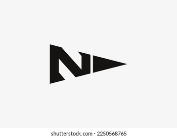 Abstract Initial Letter N Logo. Geometric Line Shapes Letter N with Next Icon Isolated on White Background. Suitable For Business and Branding Logos. Flat Design Vector Template Elements