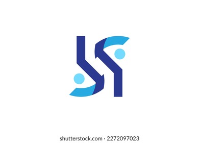 Abstraktes Initialbuchstabe N Logo mit zwei Augen Symbol. S-Logo mit negativem Weltraumkonzept, geeignet für Technologie-, Vision- oder Sicherheitsfirmenlogo