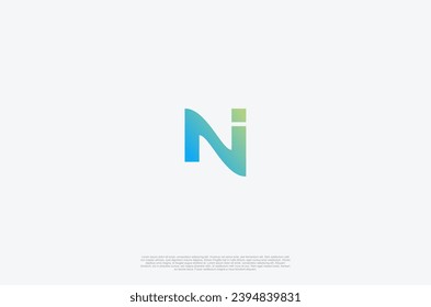 Abstract Initial Letter N I Logo. Usable for Business and Branding Logos. Flat Vector Logo Design Template Element.