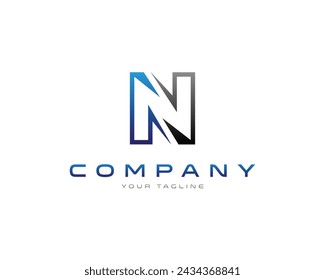 Plantilla abstracta del vector del diseño del logotipo de la letra N inicial.