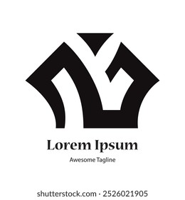 Plantilla inicial Abstractas del diseño del logotipo de la letra N. Icono para negocios de lujo, elegante, simple.