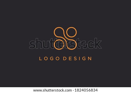 Abstract Initial Letter N Logo. Gold Outline Circle Shapes Dot Liquid isolated on Black Background. Usable for Business and Technology Logos. Flat Vector Logo Design Template Element. Stock fotó © 