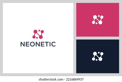 Abstract Initial Letter N Logo.Usable for Business and Technology Logos. Flat Vector Logo Design Template Element.