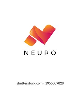 Abstrakter Anfangsbuchstabe N mit modernem Logo-Design im Grafikstil.
