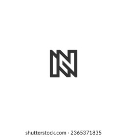 Resumen de la letra inicial N o logotipo NN