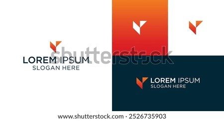 Abstract initial letter N NV VN logo design inspiration