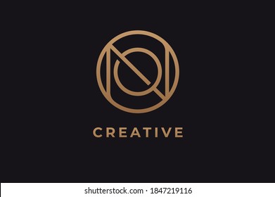 Abstract initial letter N and O logo,usable for branding and business logos, Flat Logo Design Template, vector illustration