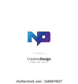 Abstract Initial Letter N P Logo. Design Vector Template for Company Icon