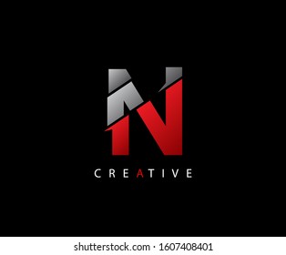 Abstract Initial Letter N Technology logo icon vector design concept.