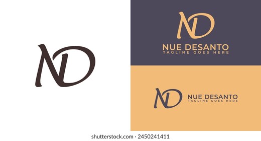 Abstract initial letter ND or DN logo in black and gold color isolated on multiple background colors. The logo is suitable for personal chef branding logo icons to design inspiration templates.