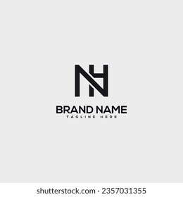 Abstract initial letter NH HN logo design template - vector.