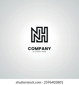 Abstract Initial Letter NH HN Modern Unique Logo Design.