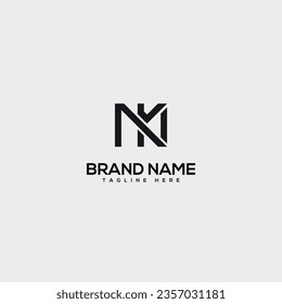 Abstrakter Anfangsbuchstabe NK KN Logo Design Vorlage - Vektorgrafik.
