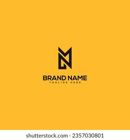 Abstract initial letter NM MN logo design template - vector.