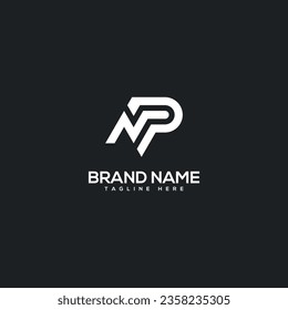 Abstract initial letter NP PN logo design template - vector.