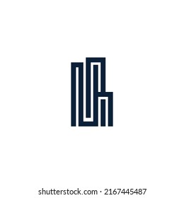 abstract initial letter NR logo in dark blue color isolated in white background applied for real estate business logo also suitable for the brands or companies that have initial name NR or RN