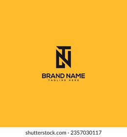 Abstract initial letter NT TN logo design template - vector.