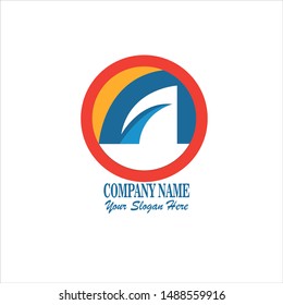 abstract Initial letter A and number 1 logo vector design template