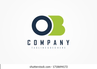Abstract Initial Letter O and B Linked Logo. Usable for Business and Technology Logos. Flat Vector Logo Design Template Element.