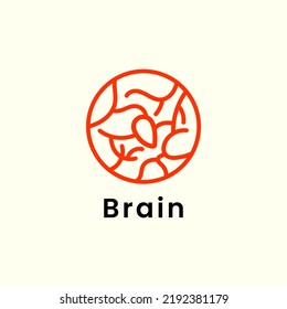 Abstract Initial Letter O Brain Idea Logo. Flat Vector Logo Design Template Element