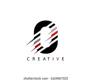 Abstract Initial Letter O Fast Technology logo icon vector design concept.